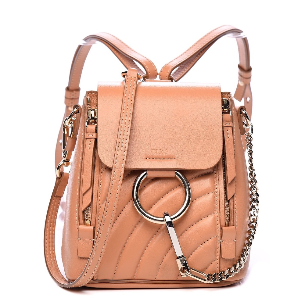 CHLOE Calfskin Quilted Mini Faye Backpack